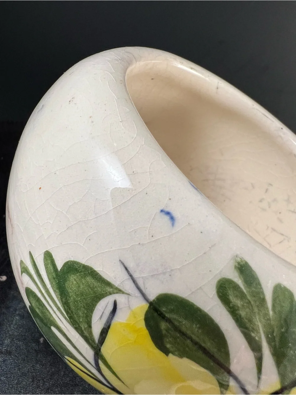 Set Of 3 Handpainted Vintage Pottery Succulent Cactus Flower Pots